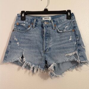 AGOLDE Parker Vintage Cutoff Denim Shorts Distressed Frayed Hem Size 24